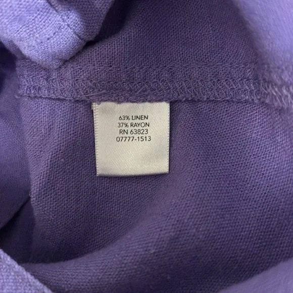 Christopher & Banks Women’s Petite Small 63% Linen 3/4 Sleeve Button Down Shirt - Picture 6 of 6